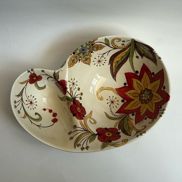 Pier 1 Imports Carynthum Chip and Dip Serving Bowl Floral Bohemian - Picture 3 of 8